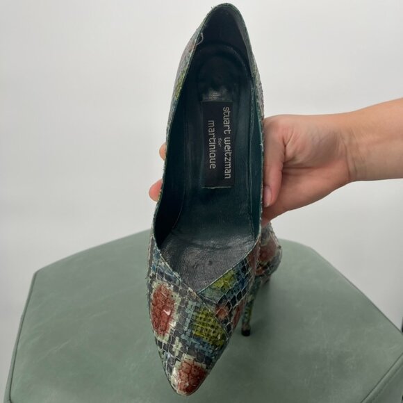 Stuart Weitzman Pumps Alligator Print Vintage Size 6 - Picture 6 of 6